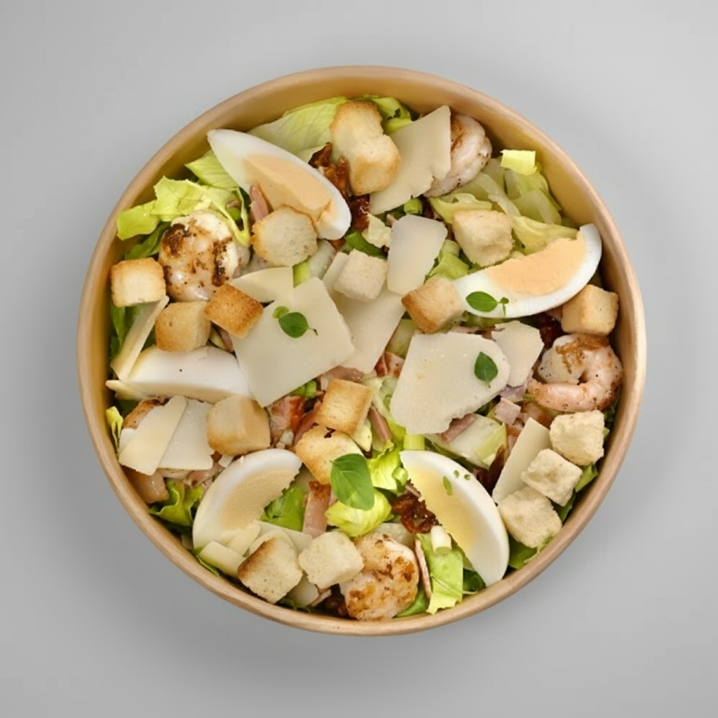 ENSALADA CÉSAR CON GAMBAS