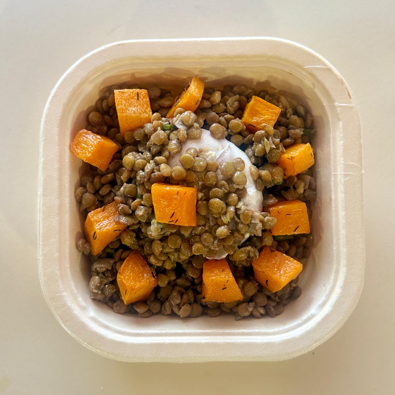 ENSALADA TEMPLADA DE LENTEJAS Y CALABAZA