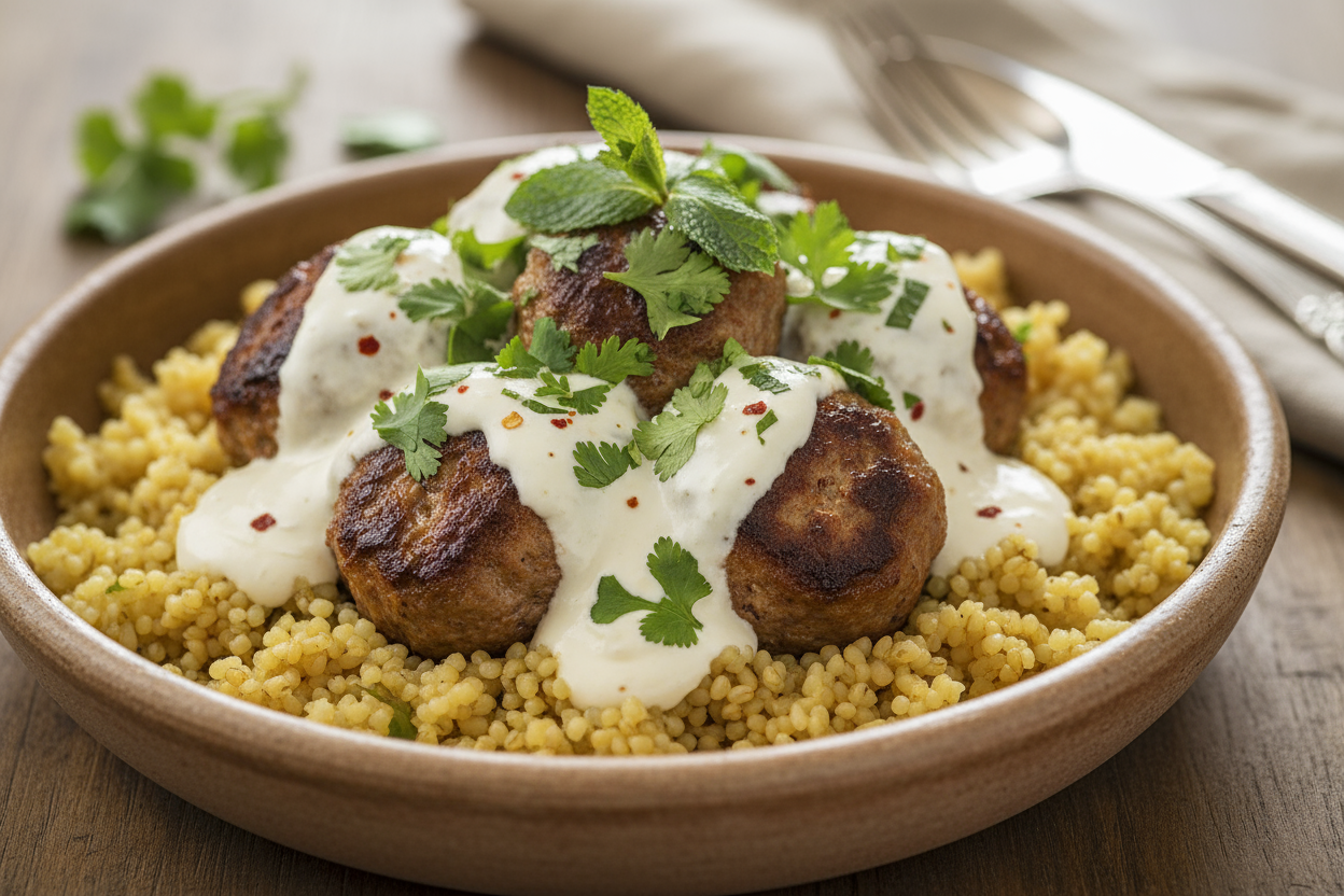 BULGUR LIBANÉS CON ALBÓNDIGAS
